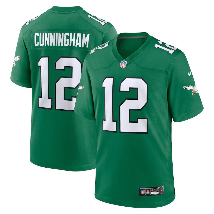Men Philadelphia Eagles 12 Randall Cunningham Nike Kelly Green Alternate Retired Player Game NFL Jersey